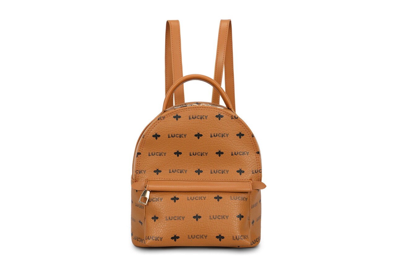 Rucsac, Lucky Bees, 338 Tan, piele ecologica, maro deschis - imagine 7